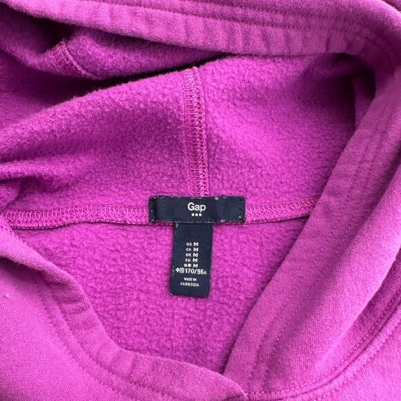 Gap Womens Purple Pullover Hoodie Logo Medium Fleece-Lined Kangaroo Pocket Logo - Picture 2 of 9